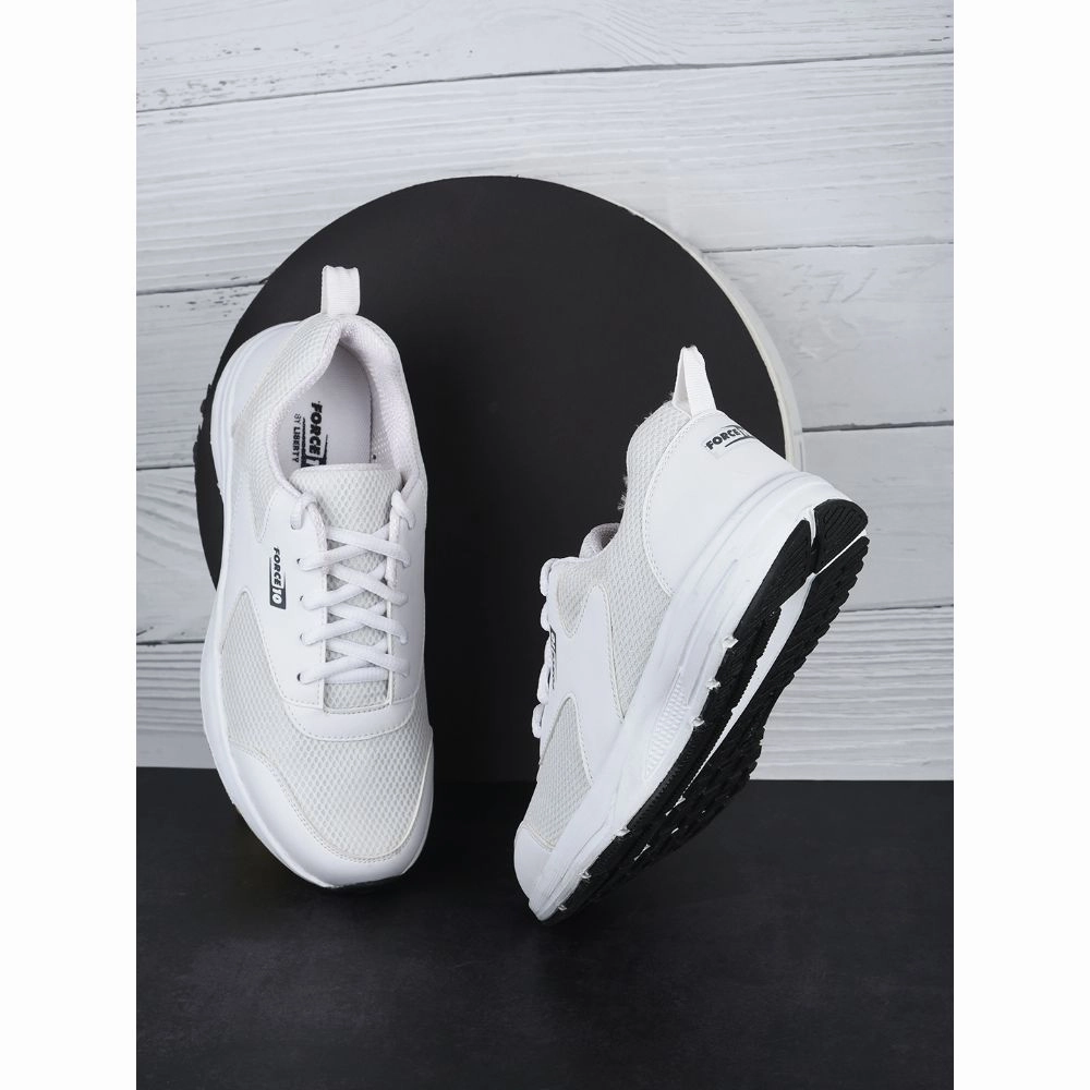 Force 10 Sports Lacing Shoes For Men (White) SPRINT By Liberty Waterproof Trail Running Shoes
