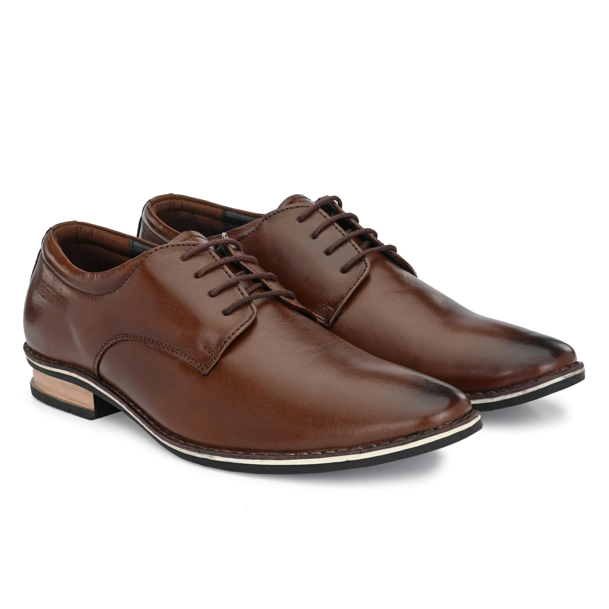 On Running Shoes Review Kavacha Pure Leather, Italic designed Derby Formal Shoes For Men S829 (Brown)