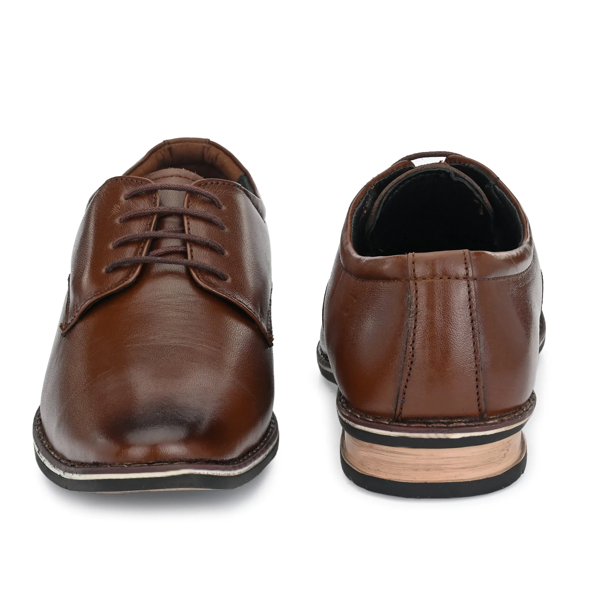 Air Presto Running Shoes Kavacha Pure Leather, Italic designed Derby Formal Shoes For Men S829 (Brown)