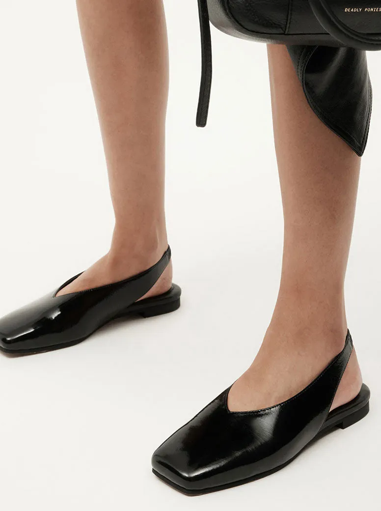Saddleback Flat black Flat Goth Shoes