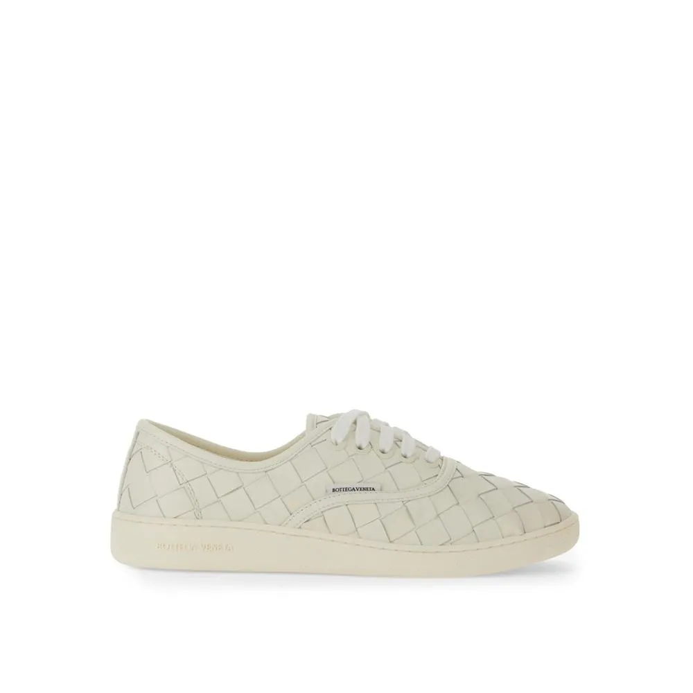 Bottega Veneta White Calfskin Low Top Sneakers Bobby Sneakers