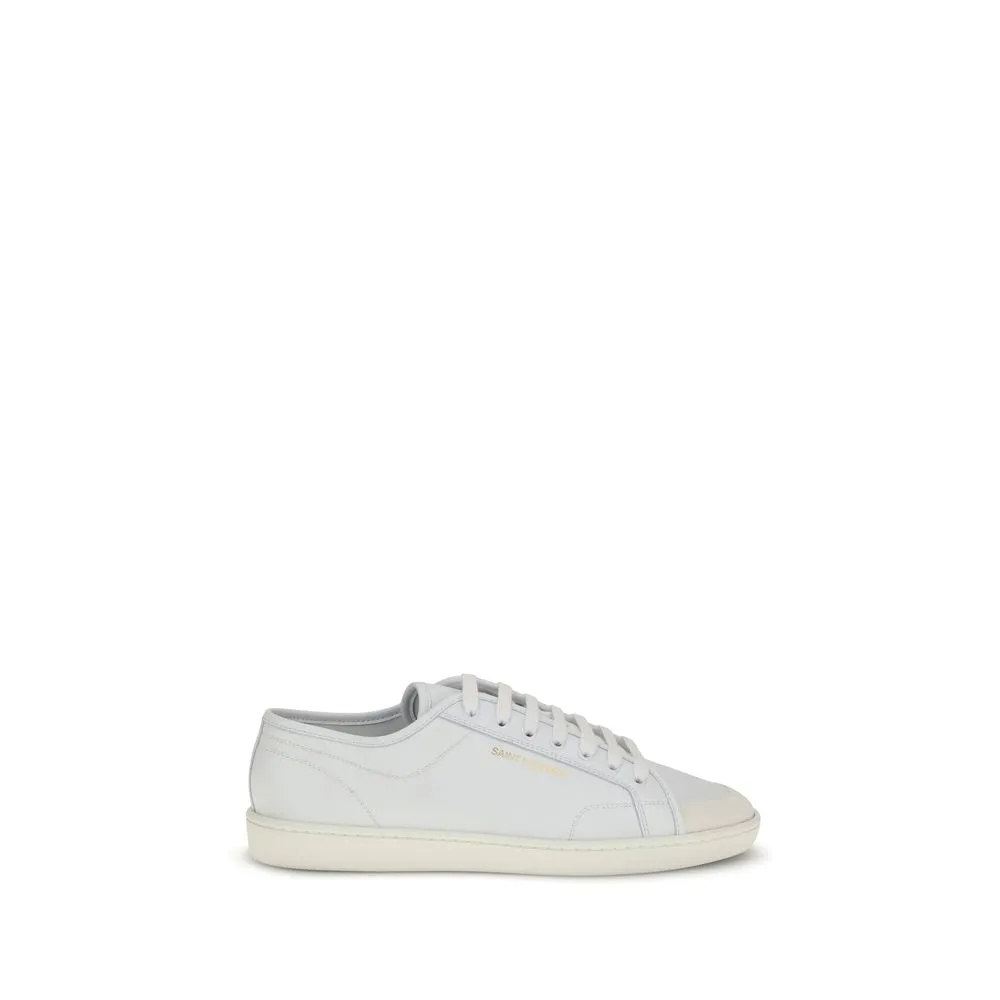 So Flats Shoes Saint Laurent White Calf Leather Bos Taurus Low Top Sneakers