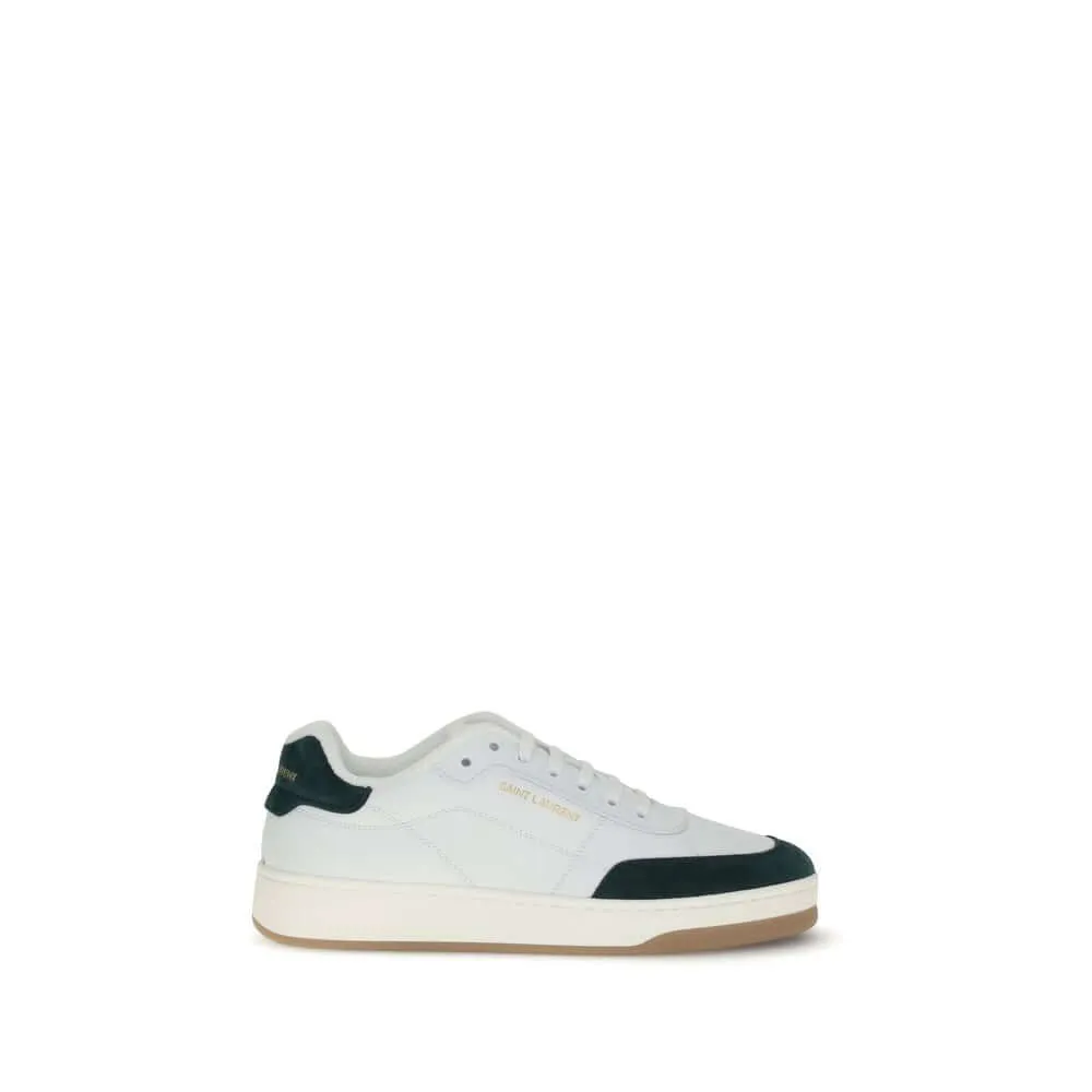 Flat D'orsay Shoes Saint Laurent White Calf Leather Bos Taurus Low Top Sneakers