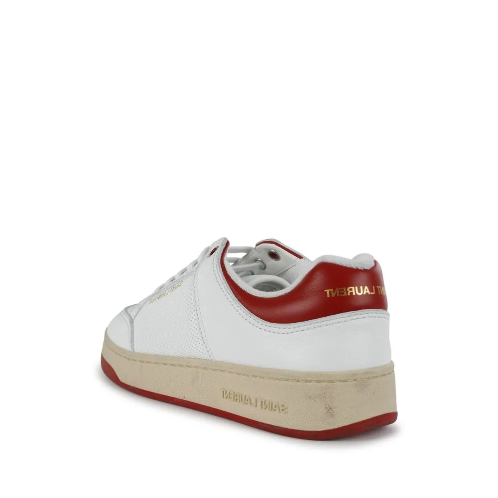 Saint Laurent White Calfskin Low Top Sneakers Sneakers Shoes Heels