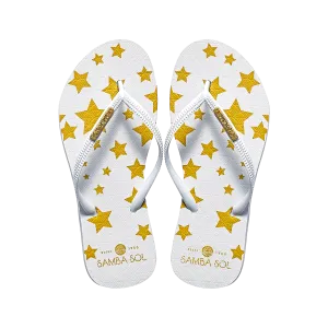 Ilse Jacobsen Cheerful Flip Flops Samba Sol Womens Fashion Collection Flip Flops - White Stars