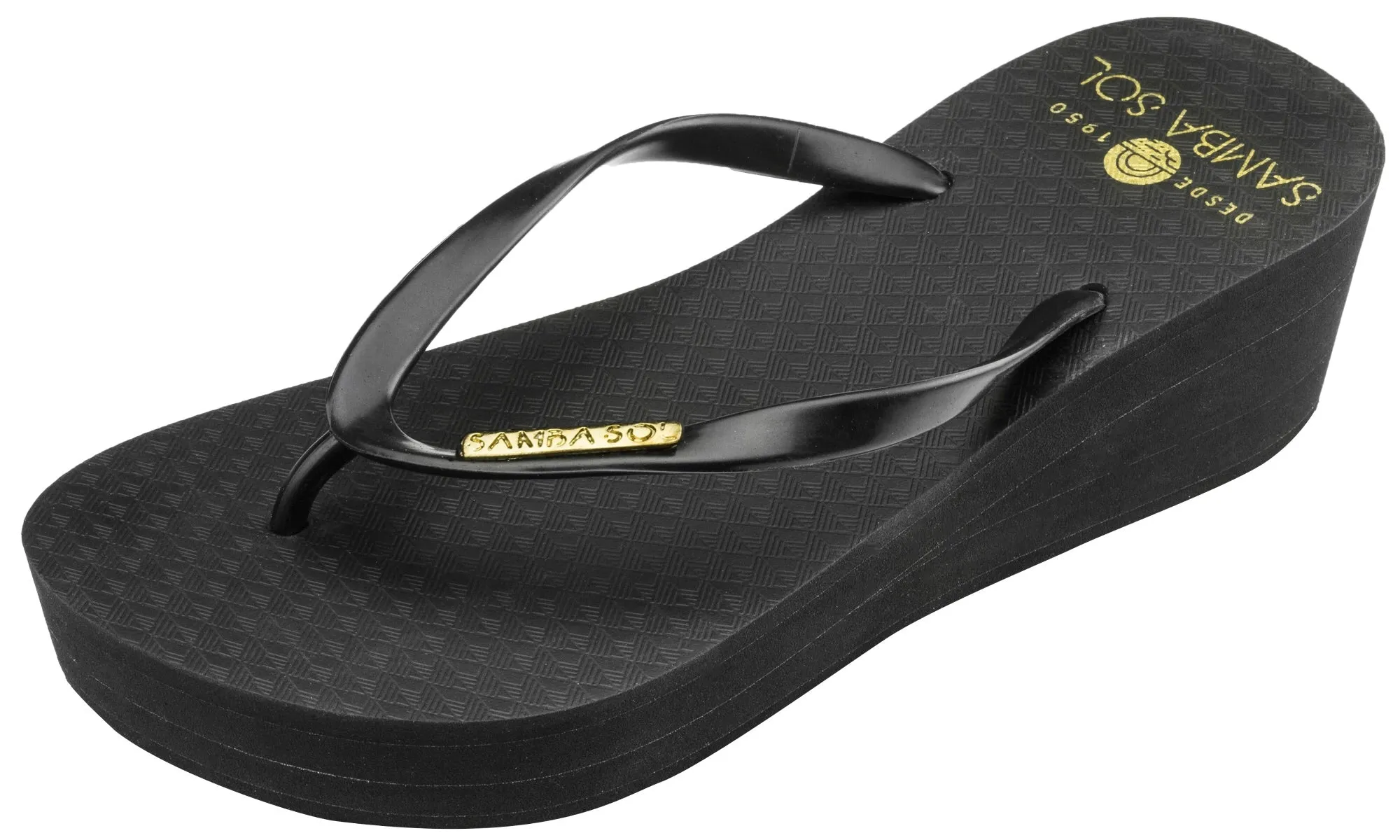 Best Flip Flops For Wet Feet Samba Sol Women's Wedge Collection Flip Flops - Black