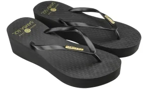 Samba Sol Women's Wedge Collection Flip Flops - Black Flip Flops In Digital Electronics