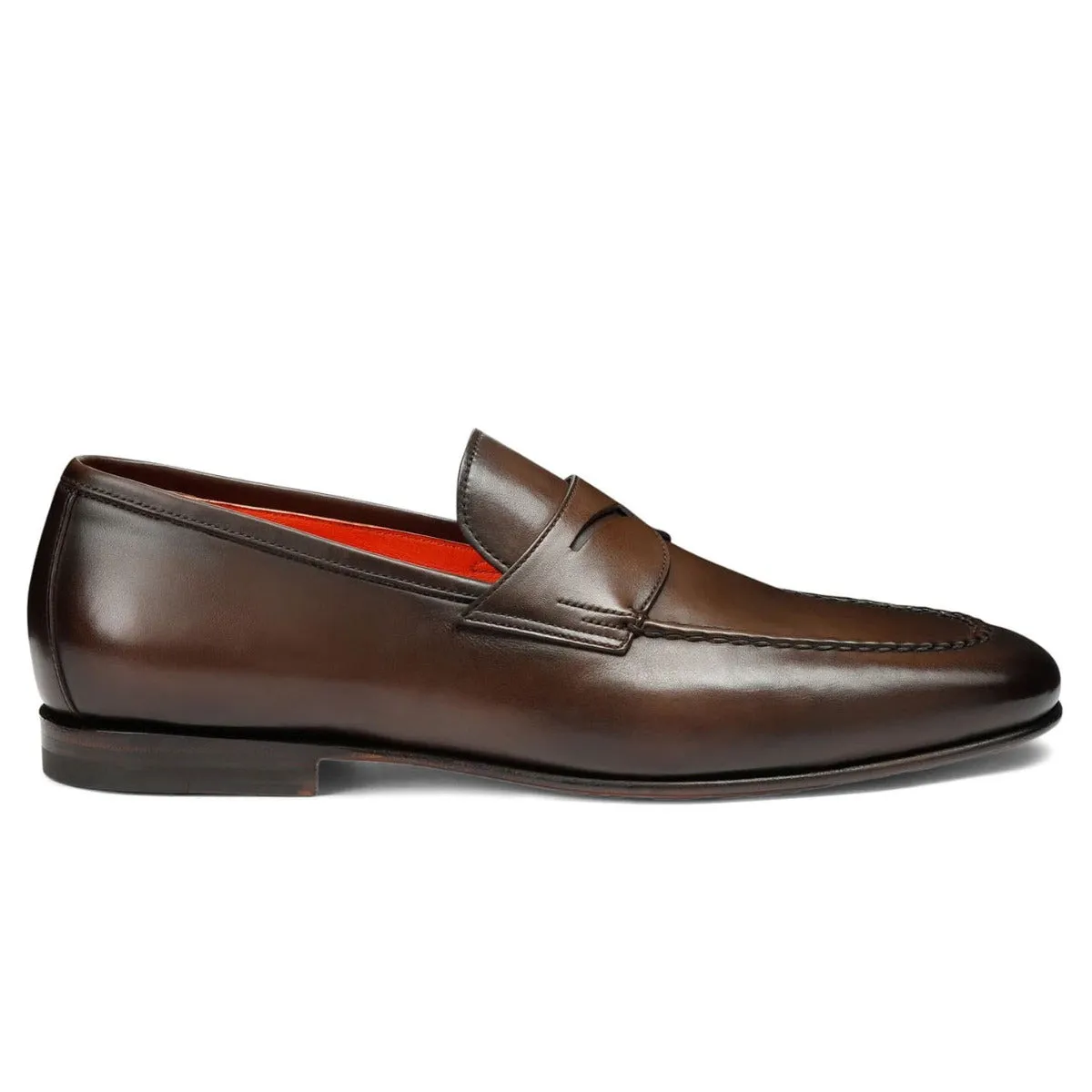 Chunky Lace Up Loafers Santoni - Brown Polished Leather Penny Loafer