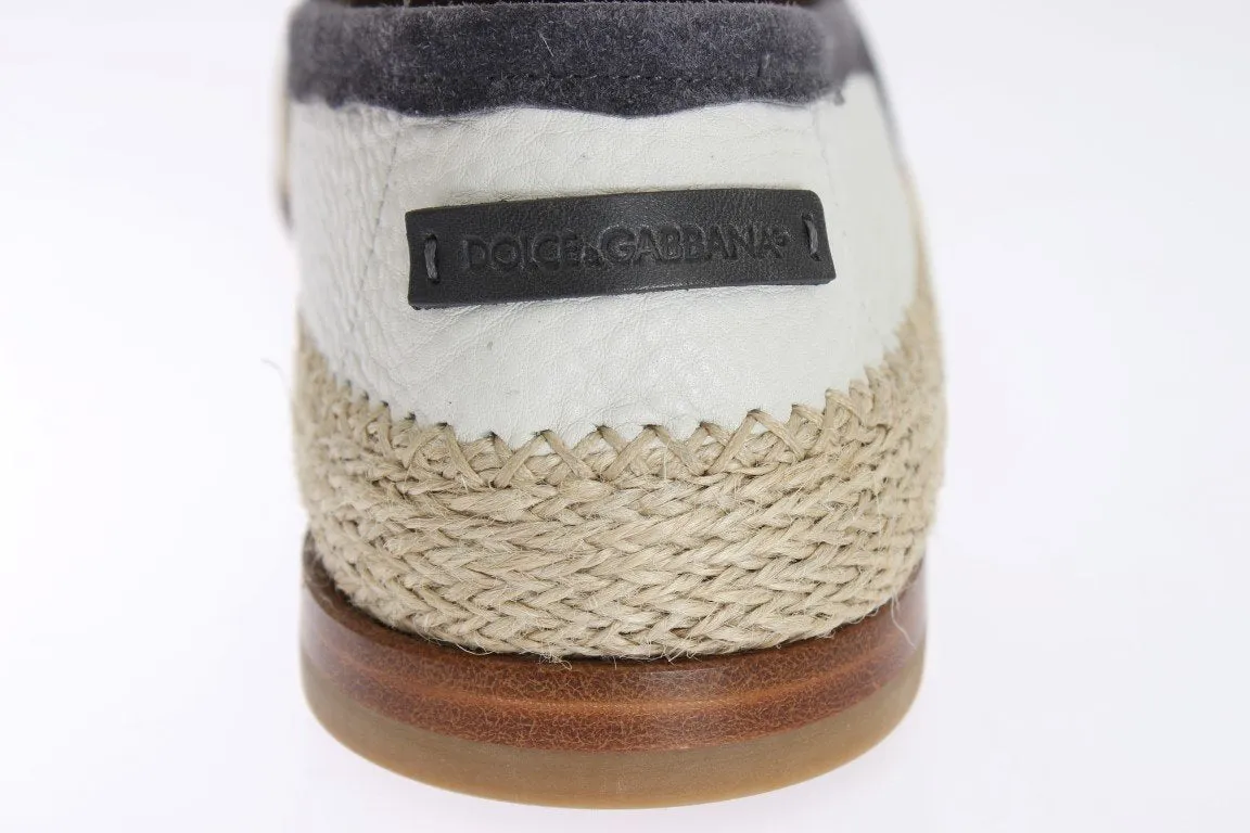 Ivory White Deer Leather Logo Loafers Reef Loafers