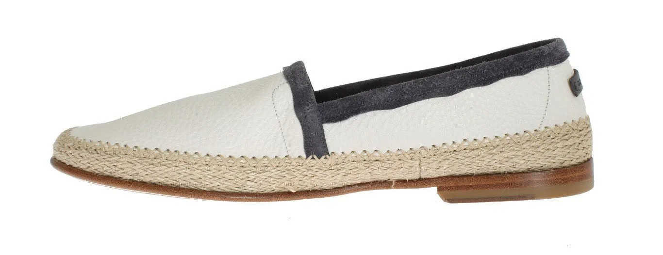 Loafers 2025 Ivory White Deer Leather Logo Loafers