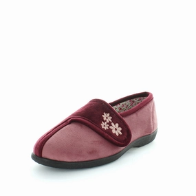 Panda Ezalia Women's Slippers - Burgundy Pink Swords & Slippers
