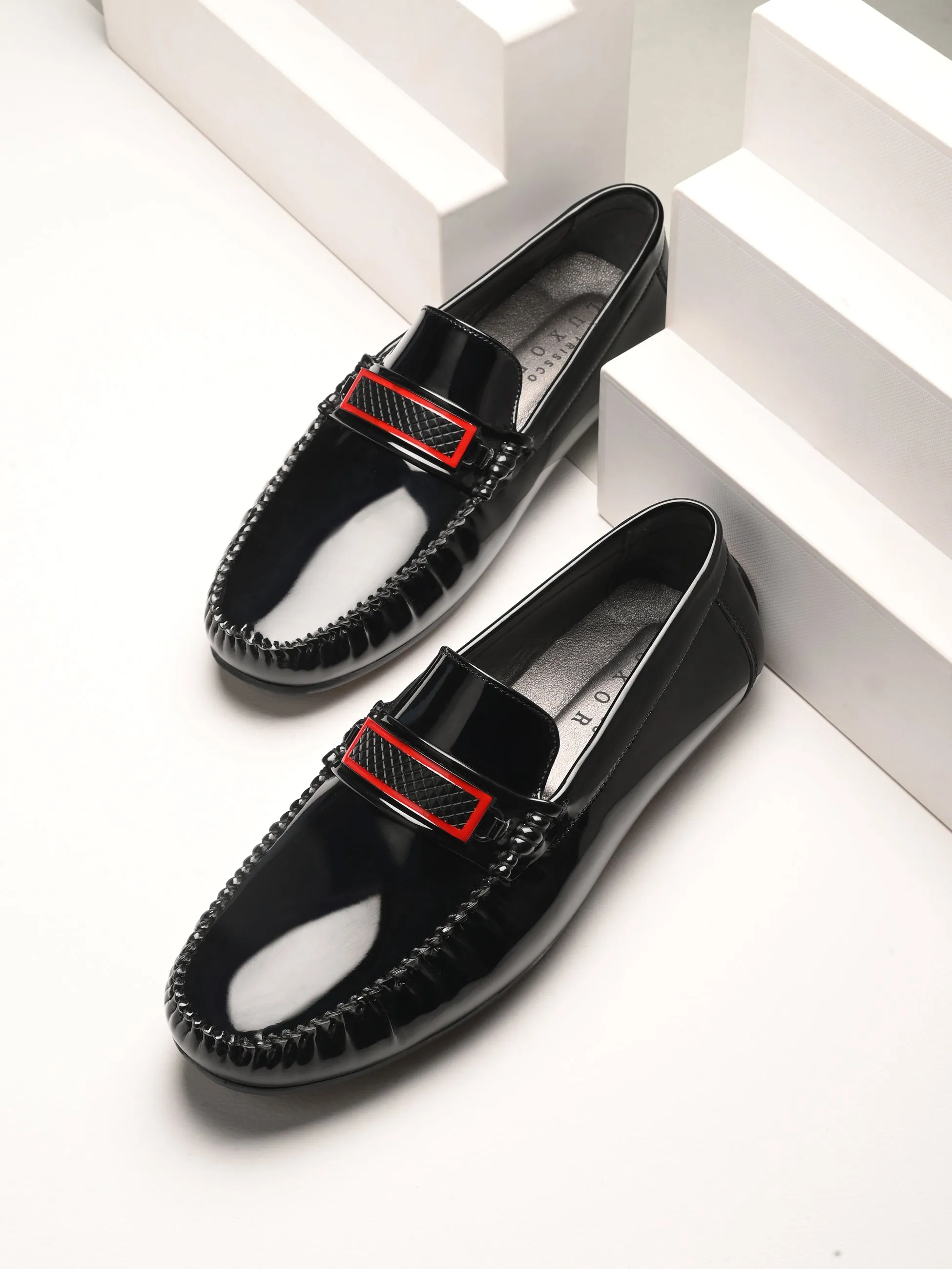 Serotonin Black Driving Loafers Two Tone Loafers