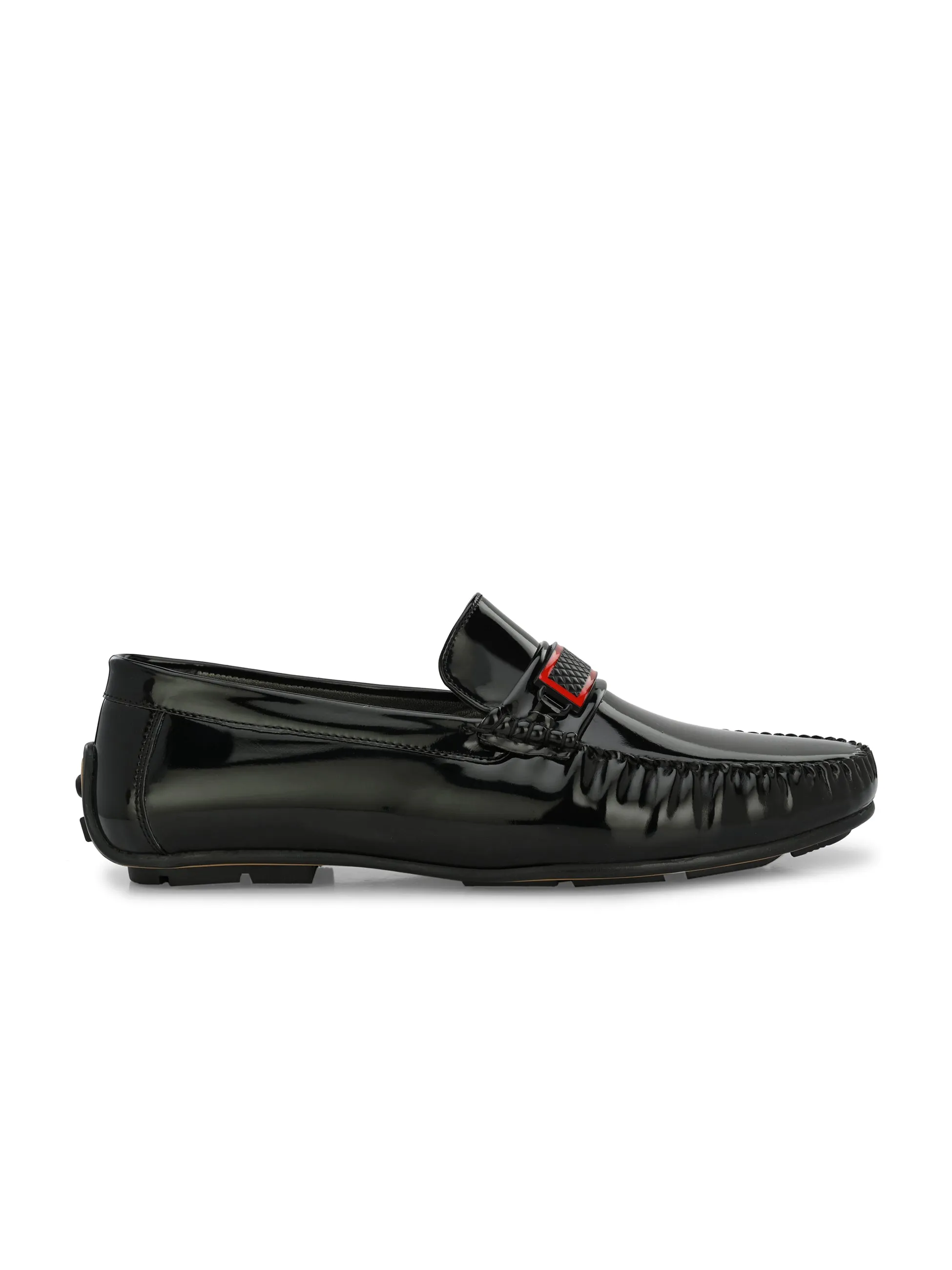 Light The Way Leather Loafers Serotonin Black Driving Loafers