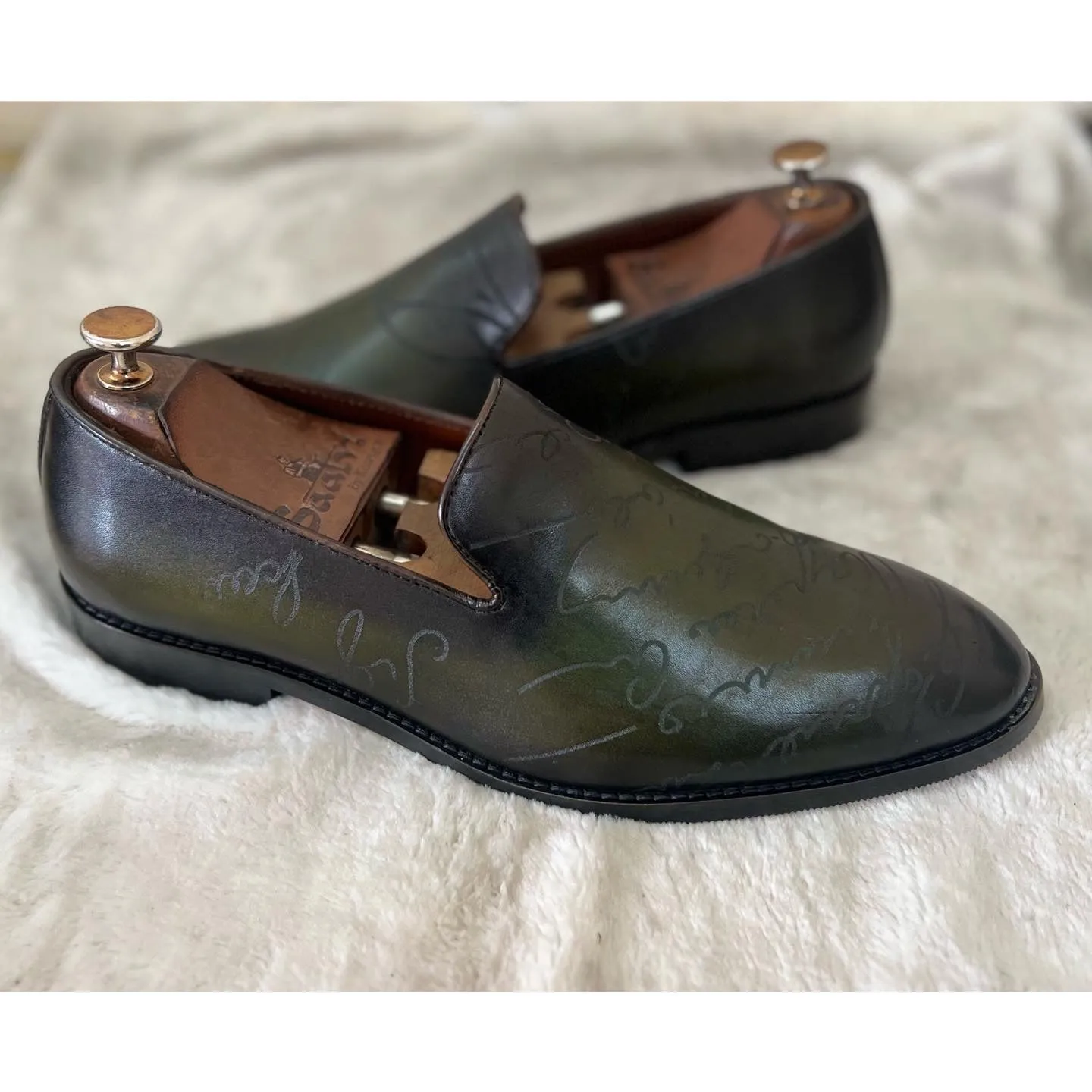 Signature Loafers Green Loafers With High Heel