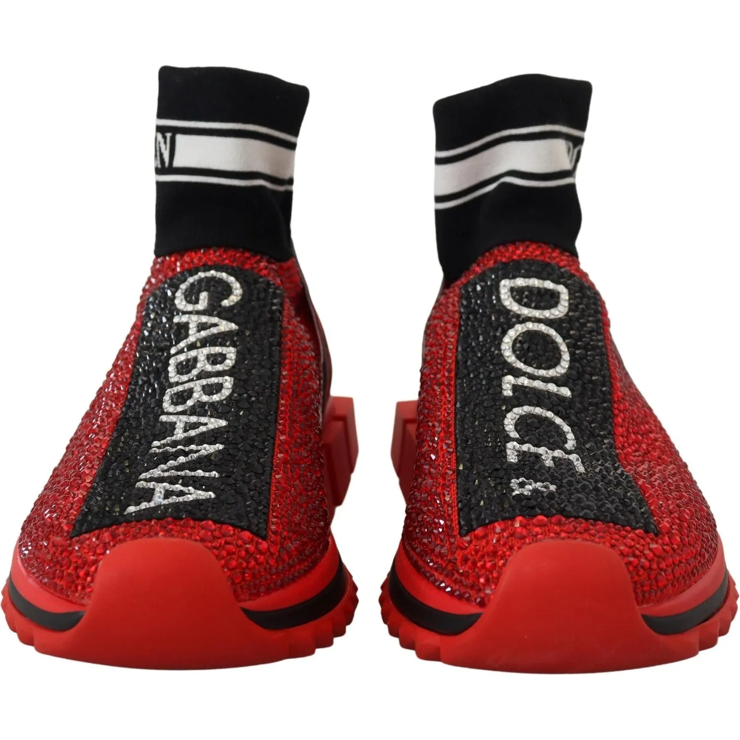 Running Sneakers For Flat Feet Dolce & Gabbana Red Bling Sorrento Sneakers Socks Shoes