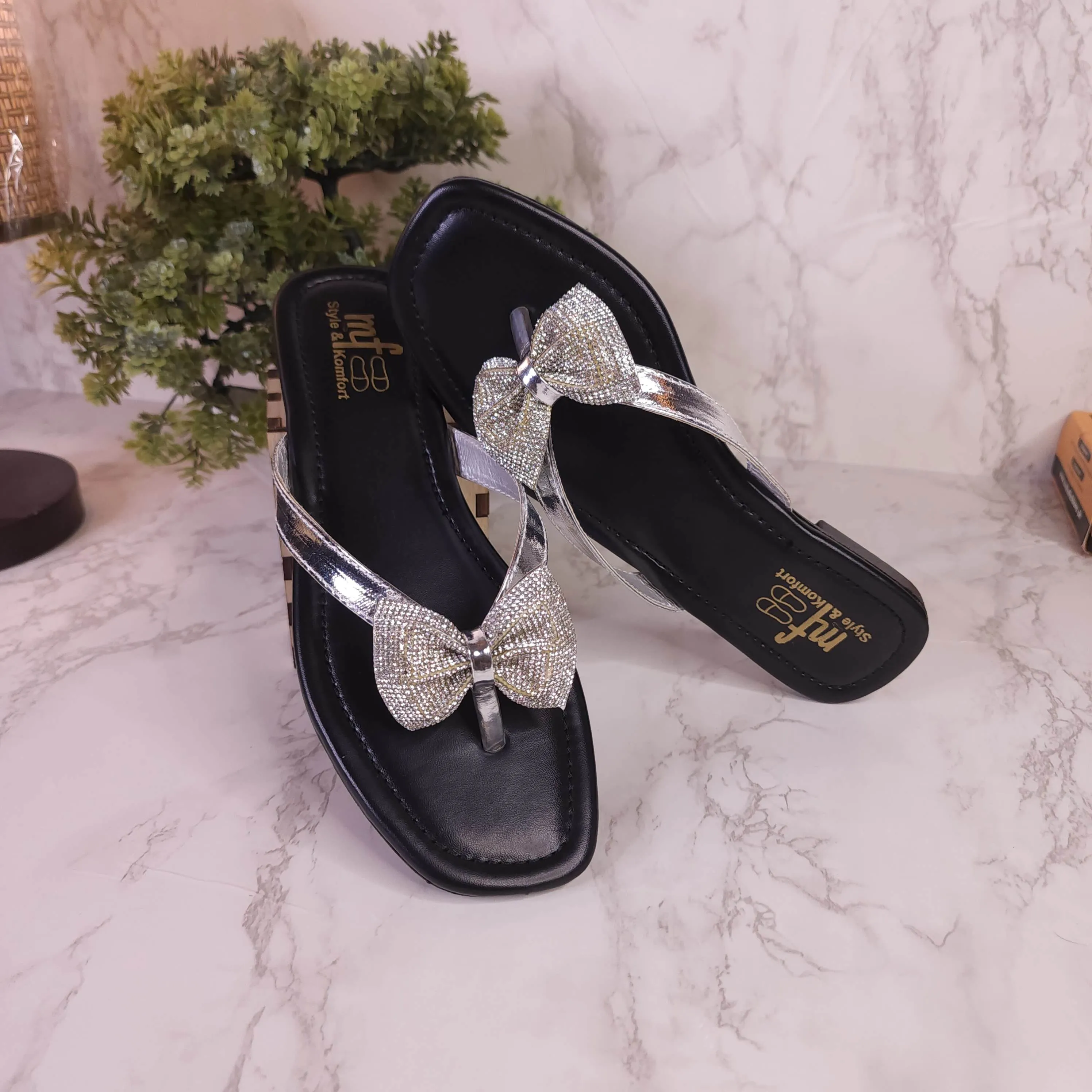 Silver Bow Slippers Wirecutter Slippers