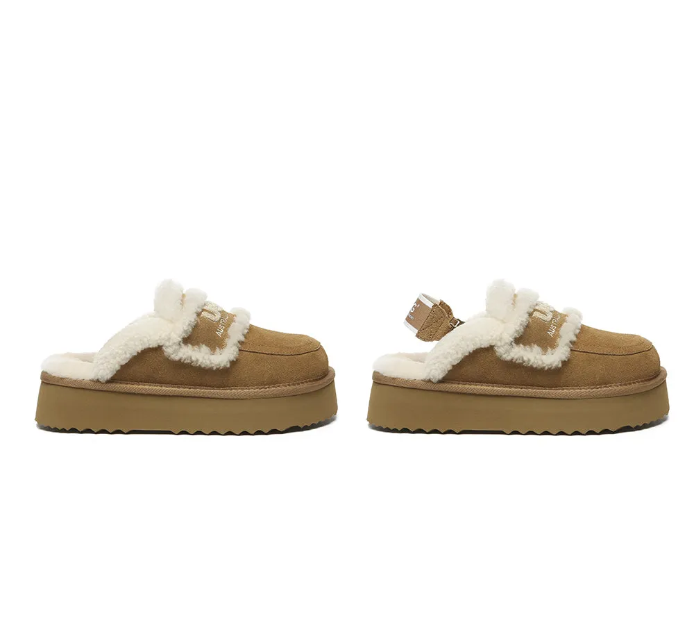 Slippers Super Mario AUSTRALIAN SHEPHERD UGG Slippers Women Removable Strap Slingback Platform Rilee