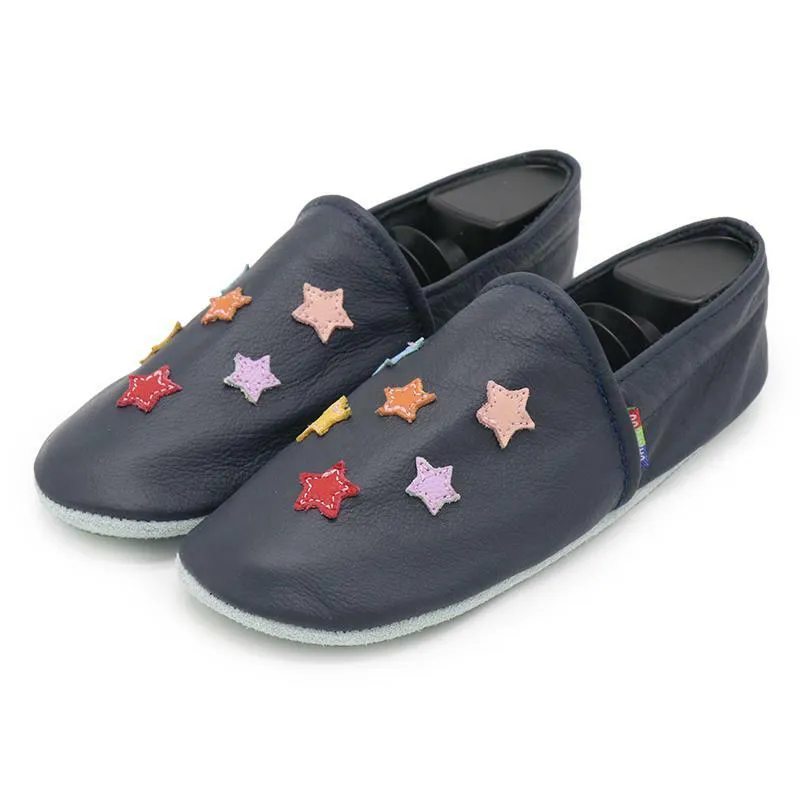 Warmest Slippers For Cold Feet Colorful star dark blue  Women Slippers