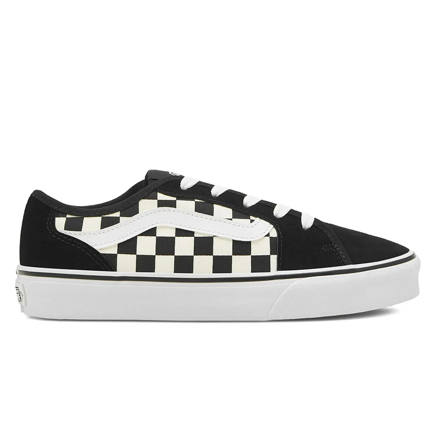 Casual Slide On Shoes Vans Women's Filmore Decon Sneaker Black/White (Checkerboard)