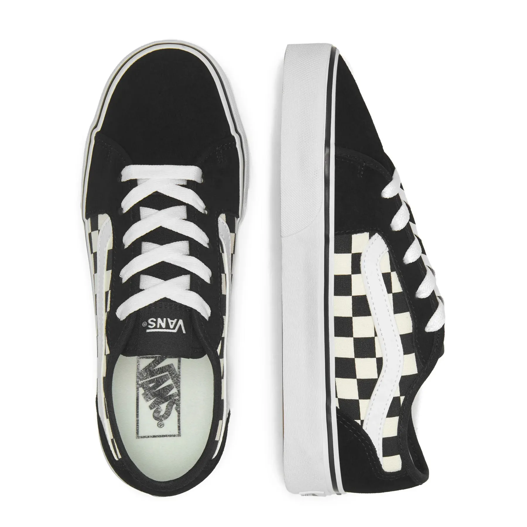 Dress Shoes With Casual Clothes Vans Women's Filmore Decon Sneaker Black/White (Checkerboard)