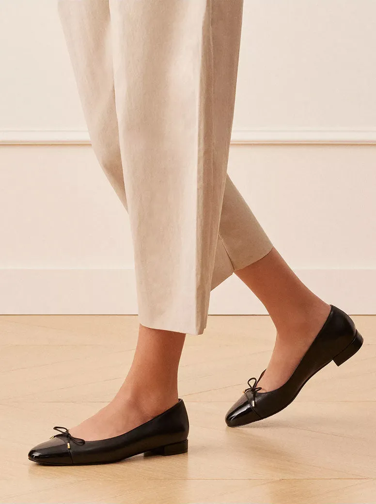 Tuxedo Flats Shoes Sleek Bow Flat black