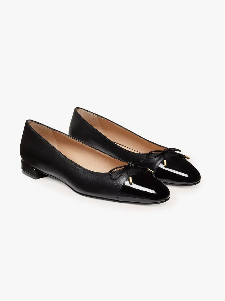 Slingback Shoes Flat Sleek Bow Flat black