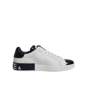Wash Canvas Sneakers Dolce & Gabbana White Black Leather Portofino Sneakers Shoes