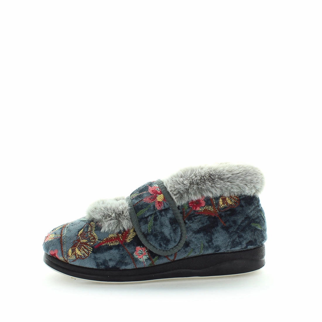 Milano Slides Panda Emee Women's Slippers - Grey Embroidery
