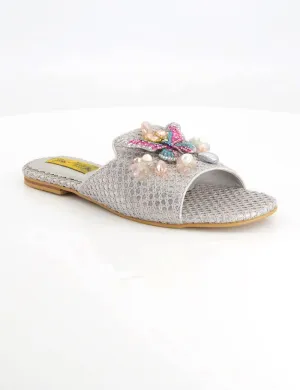 Muji Cotton Slippers Sliver Fancy Slippers for women