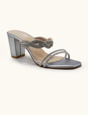 Peanut Slippers Sliver | Fancy Heel Slippers for Women