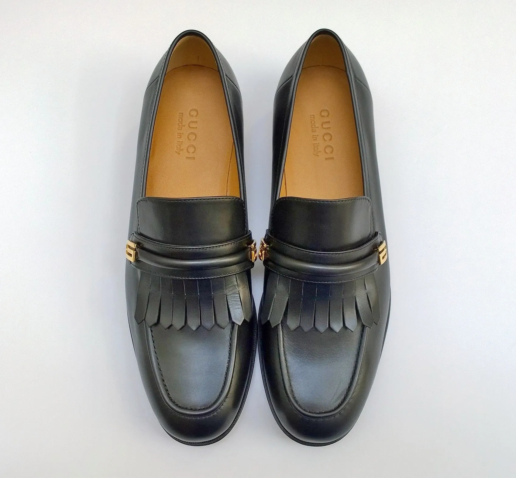 Gucci Aldo Black Leather Loafers Shoes New in Box Flats Carmina Loafers