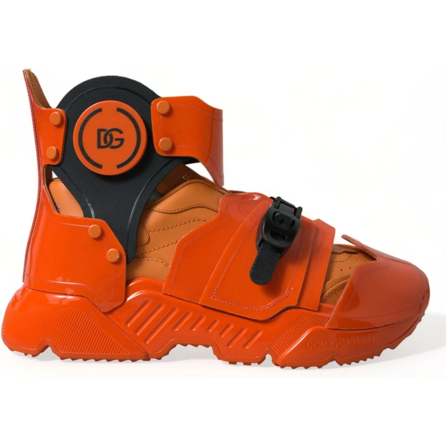 Dolce & Gabbana Orange Multi Panel Chunky High Top Sneakers Shoes Cd Sneakers