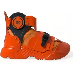 Star Sneakers Dolce & Gabbana Orange Multi Panel Chunky High Top Sneakers Shoes