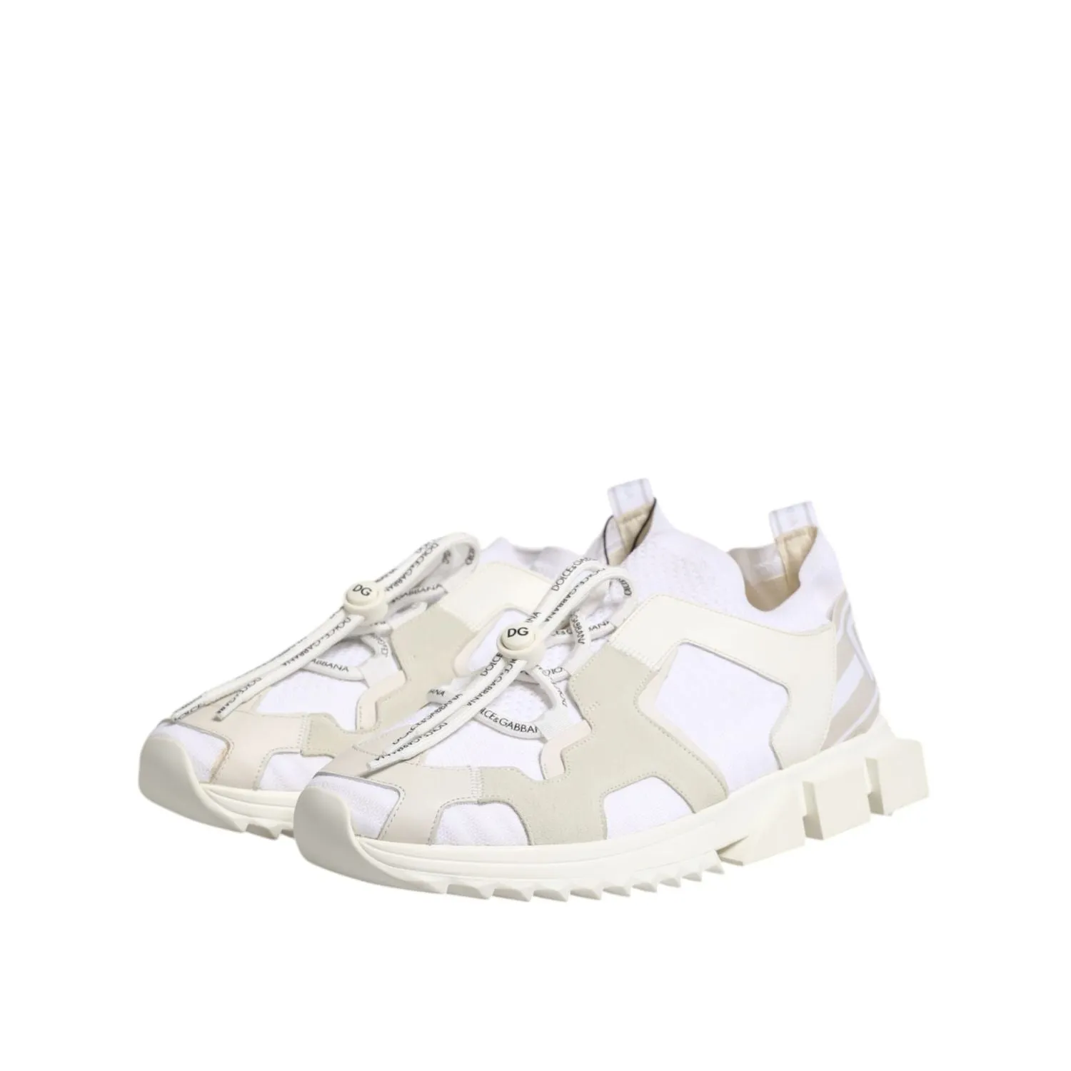 Dolce & Gabbana White Mesh Sorrento Trekking Sneakers Shoes Jaclar Sneakers