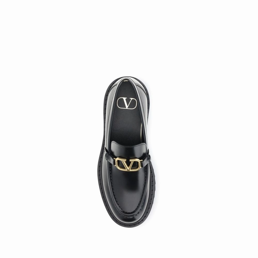 Loafers New York Valentino Garavani Black Leather Slip-On Loafers