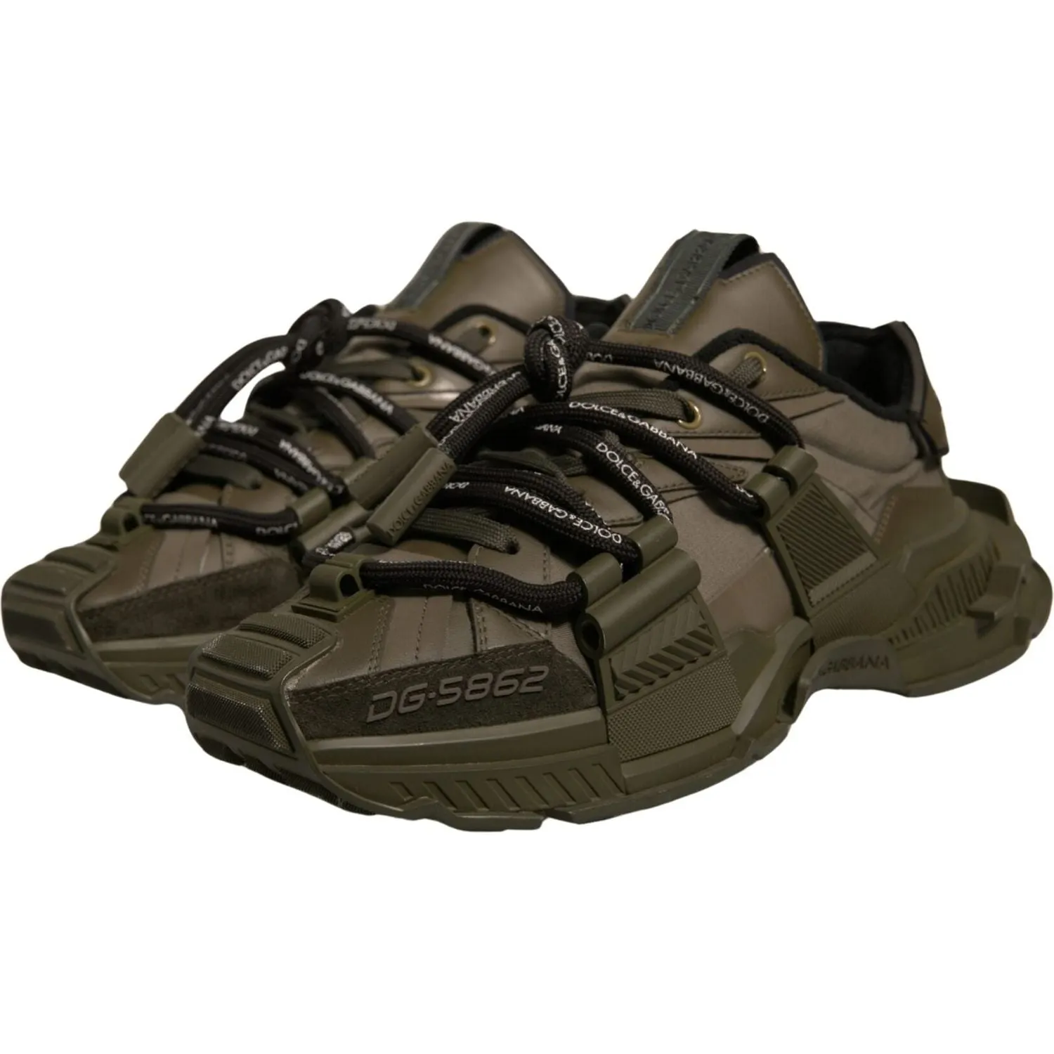 Printable Sneakers Dolce & Gabbana Military Green Space Low Top Sneakers Shoes