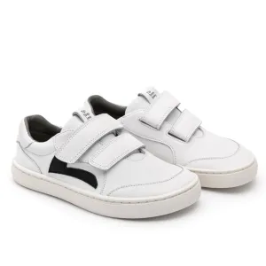 Tip Toey Joey Boy's And Girl's Landy Sneakers - White / Black Zapato Del Barco Casual Shoe