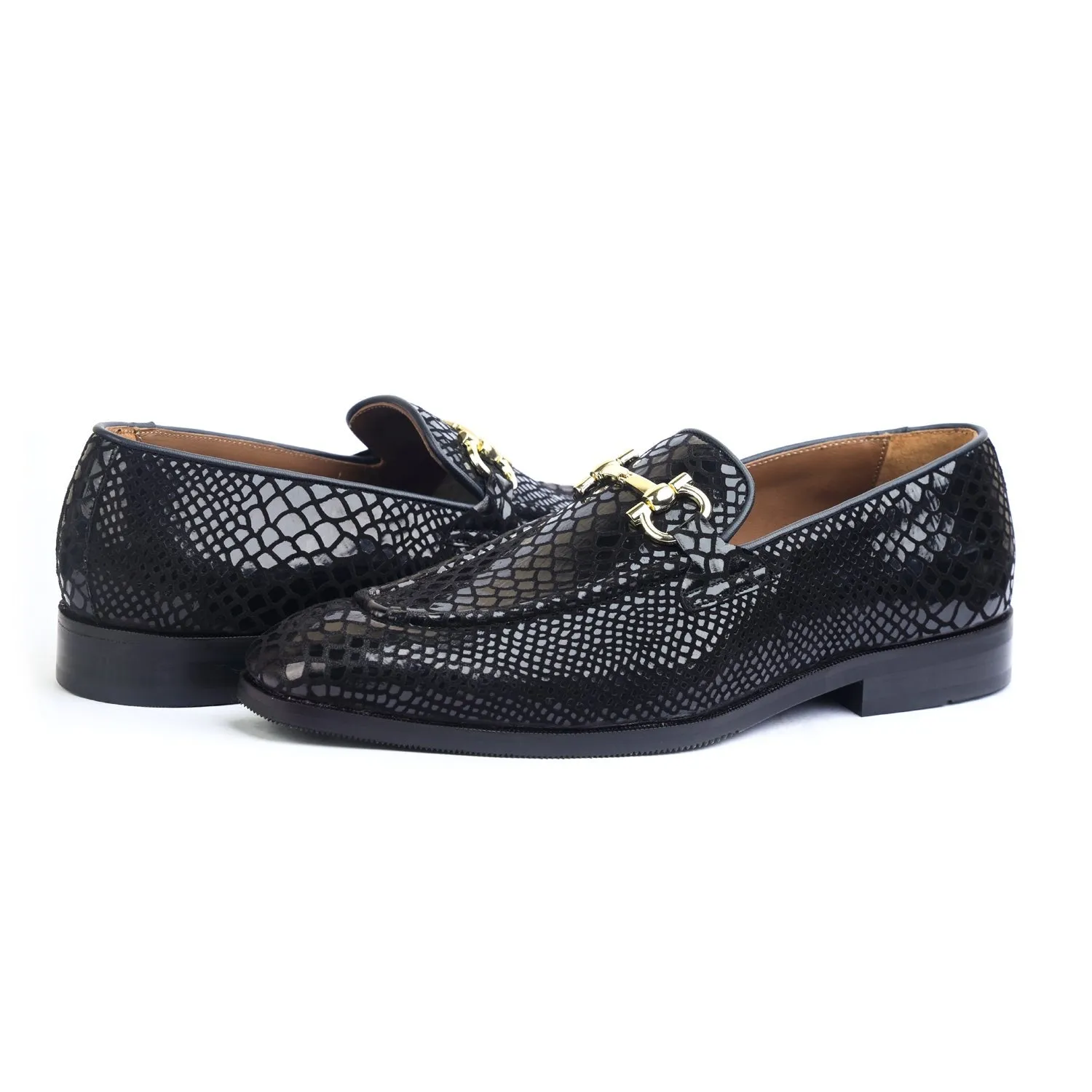 Flat Loafers Snake Foil Loafers - Black