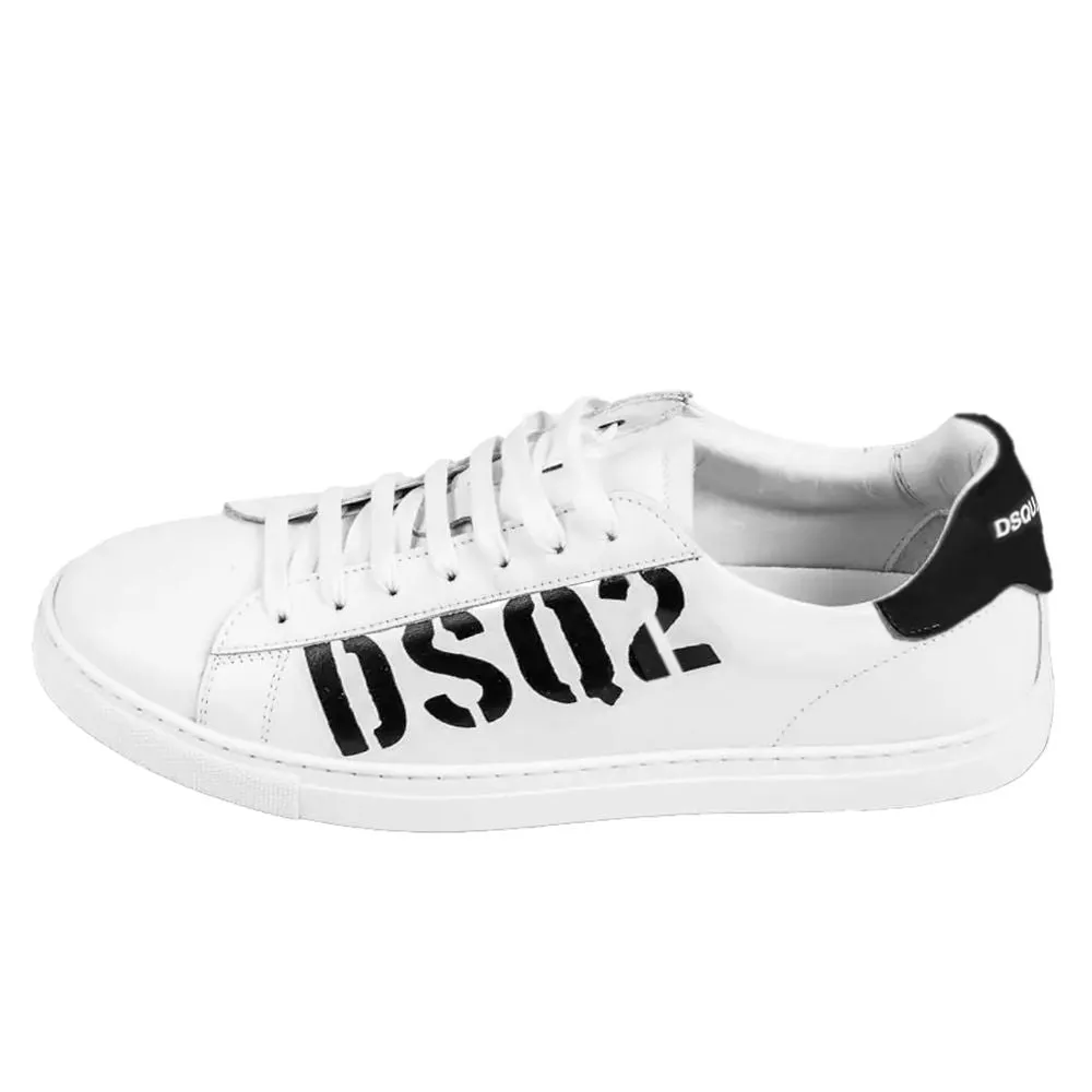 Classic Leather Sneakers Dsquared White Calfskin Sneaker