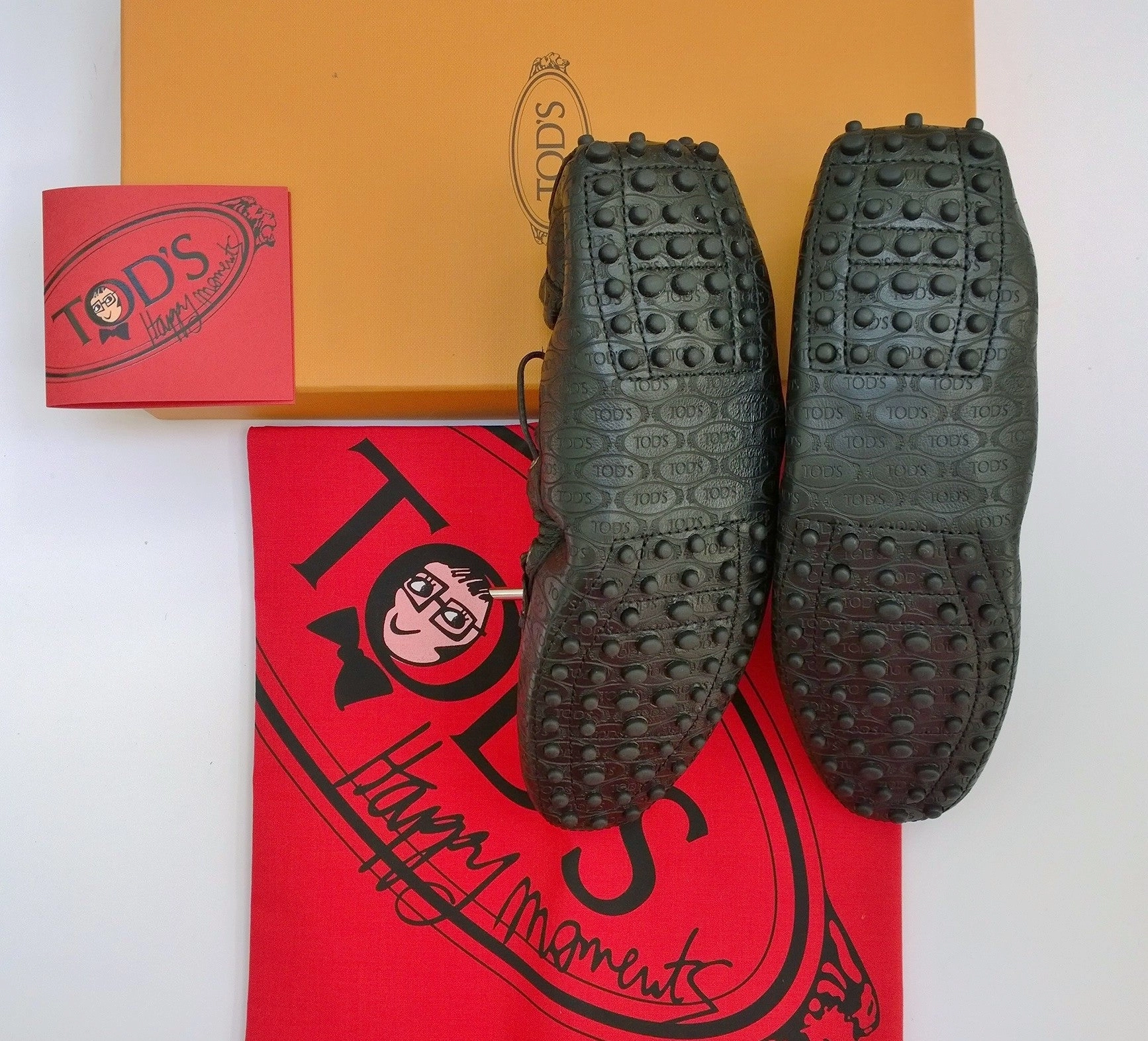 Safety Toe Loafers Tod's x Alber Elbaz Perforated Black Leather Logo Loafers New in Box Shoes