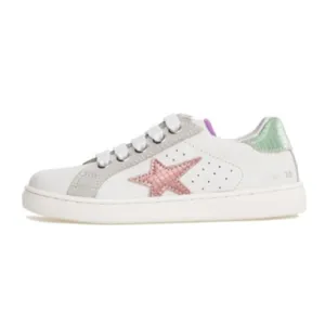 Shoes Casual Stylish Naturino Girl's Pinn Zip Casual Shoes - White / Rose/ Capri