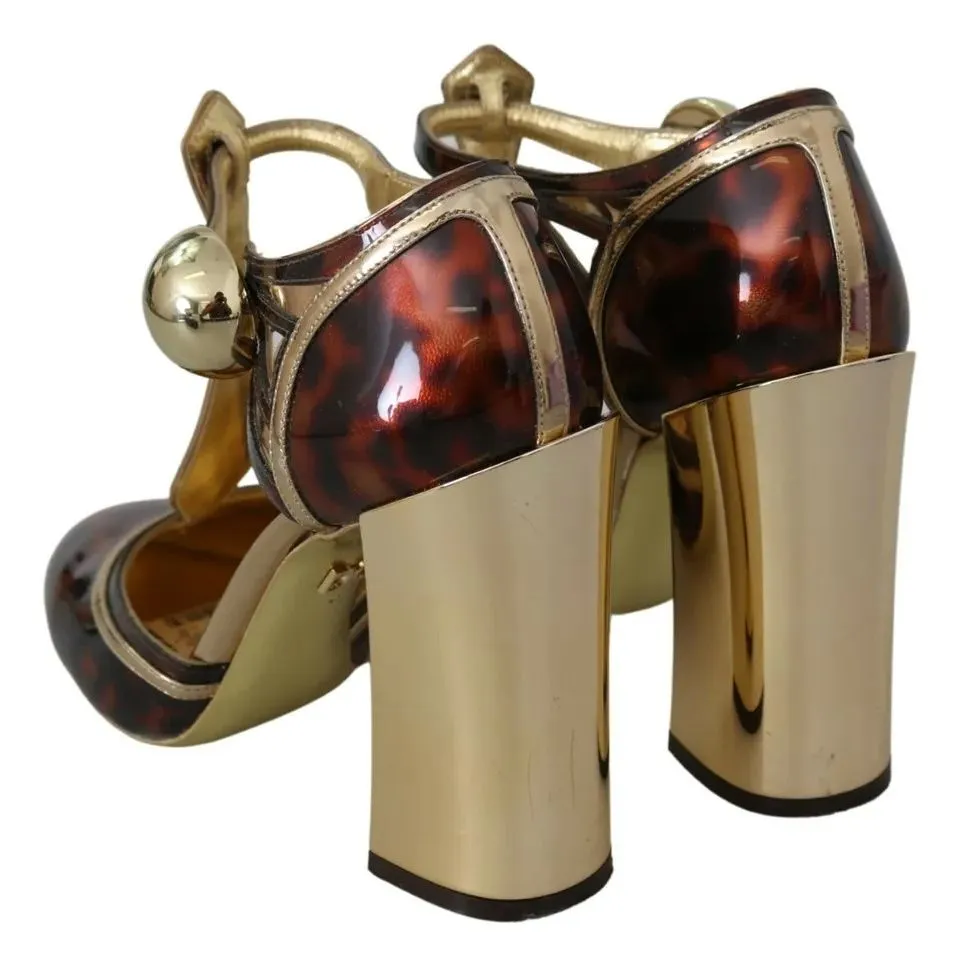 Free People Sandals Dolce & Gabbana Gold Leopard T-strap Pumps Sandals Shoes