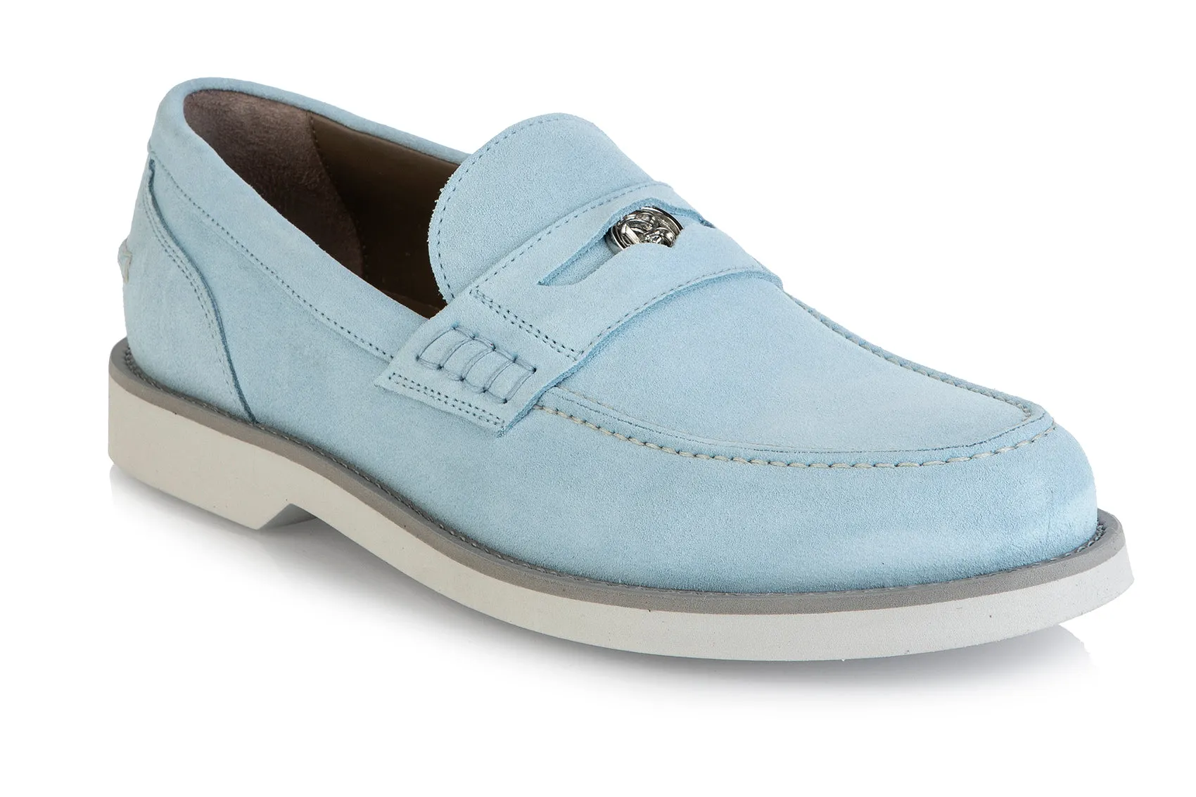 8503 Baldinini Shoes / Blue Suede Loafers