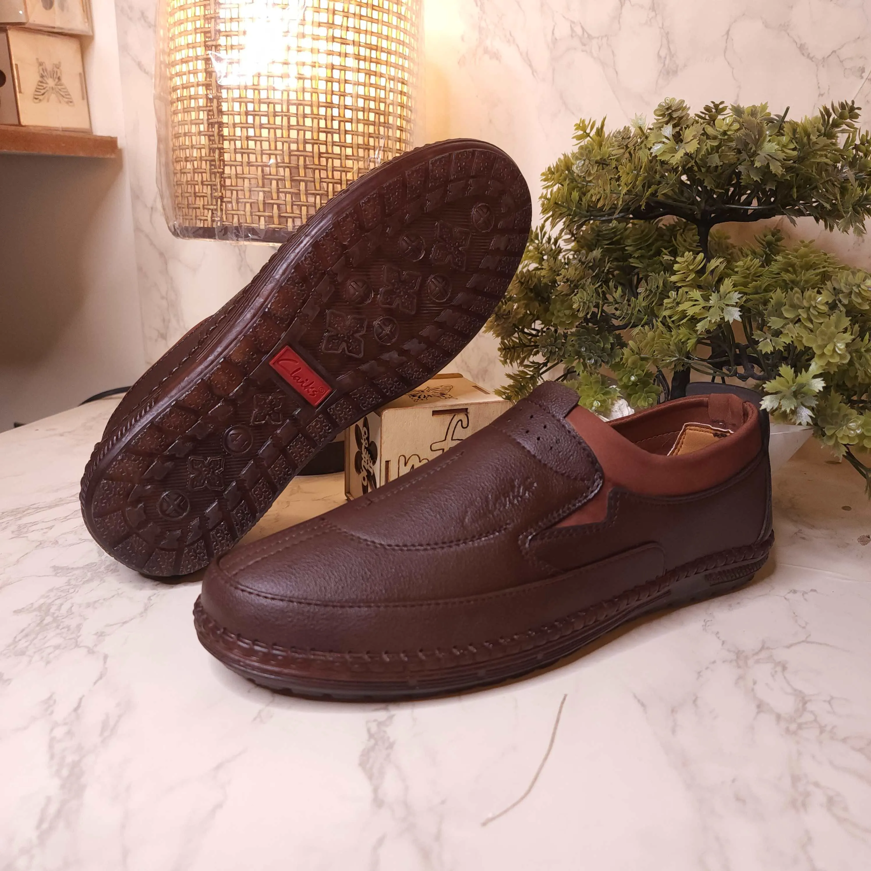 Slip In Loafers Brown Premium Stitched Loafers