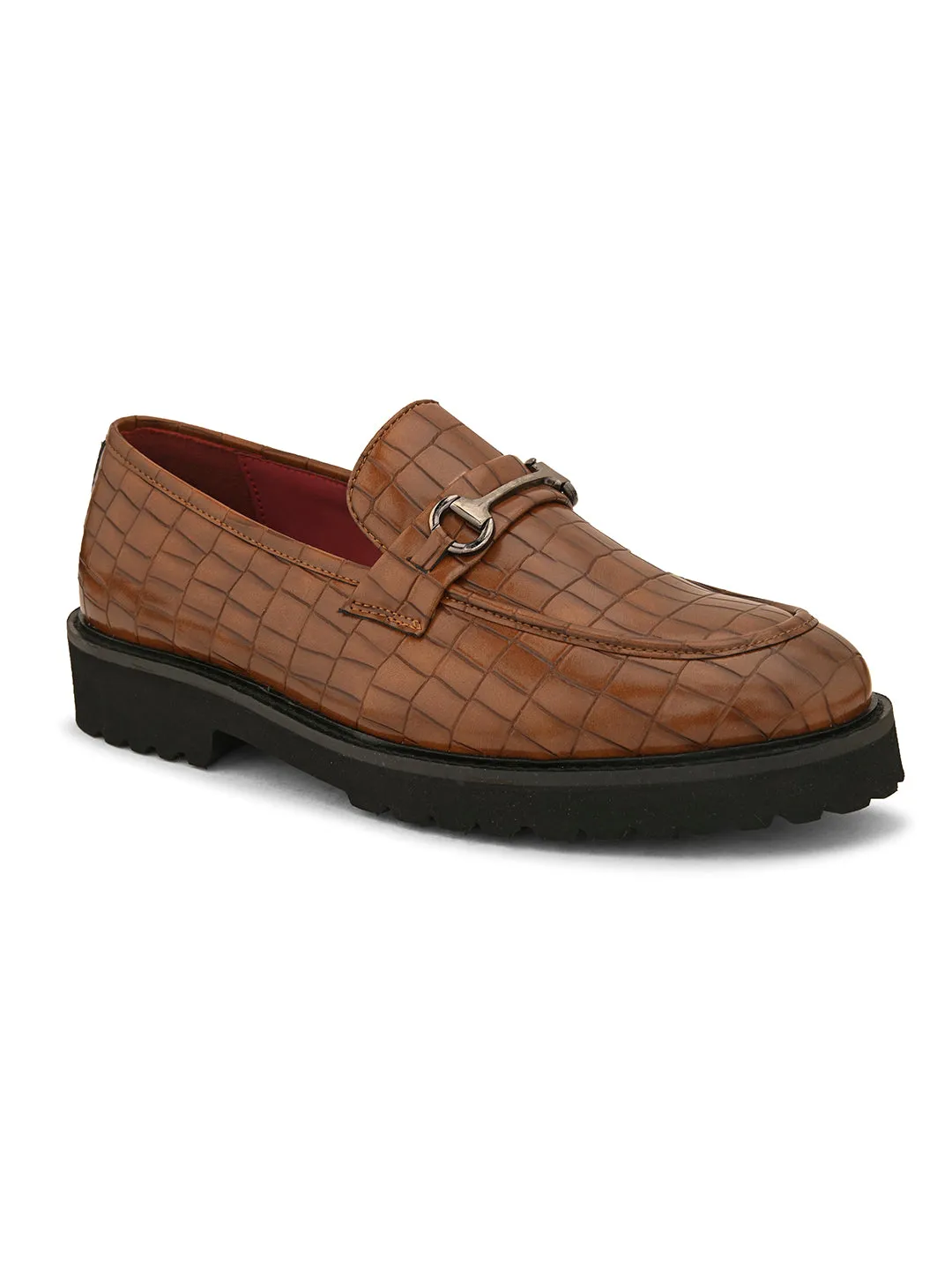 Spike Loafers Romano Tan Textured Loafers