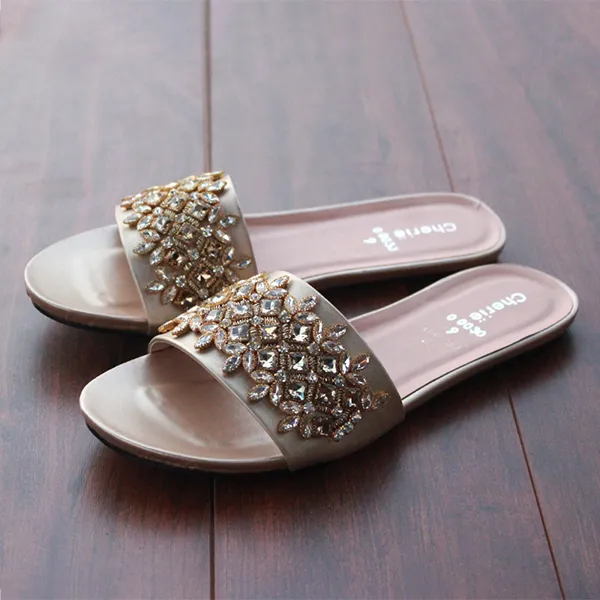 Tazz Slippers Sand Golden Fancy Slippers for women