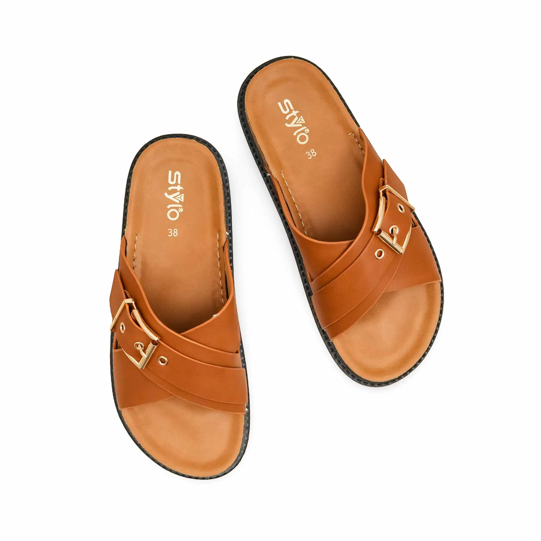 Brown Formal Slipper For Women PU0391 Fancy Slippers