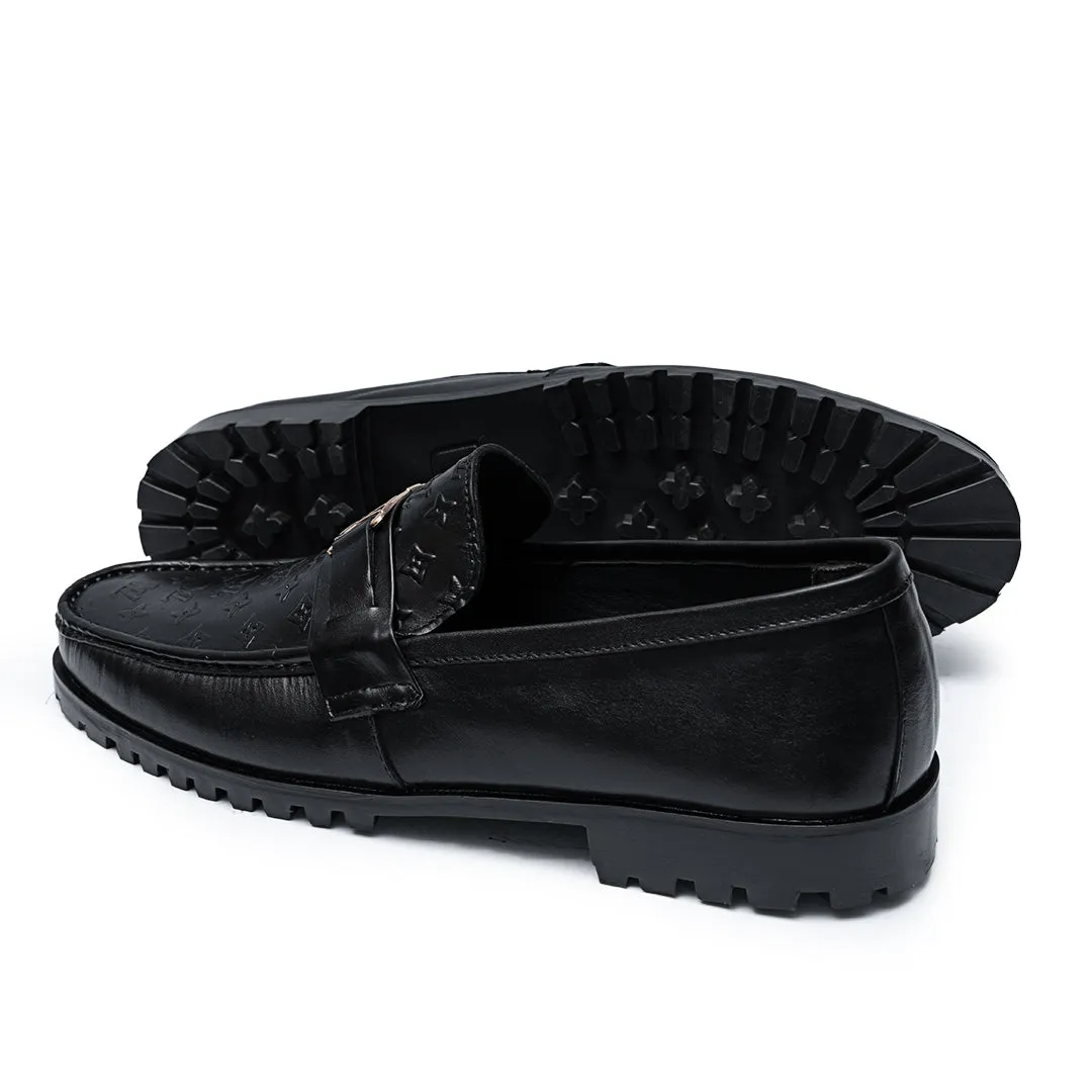 Golf Loafers LS Pure Leather Handmade Textured Chunky Loafers LS-860