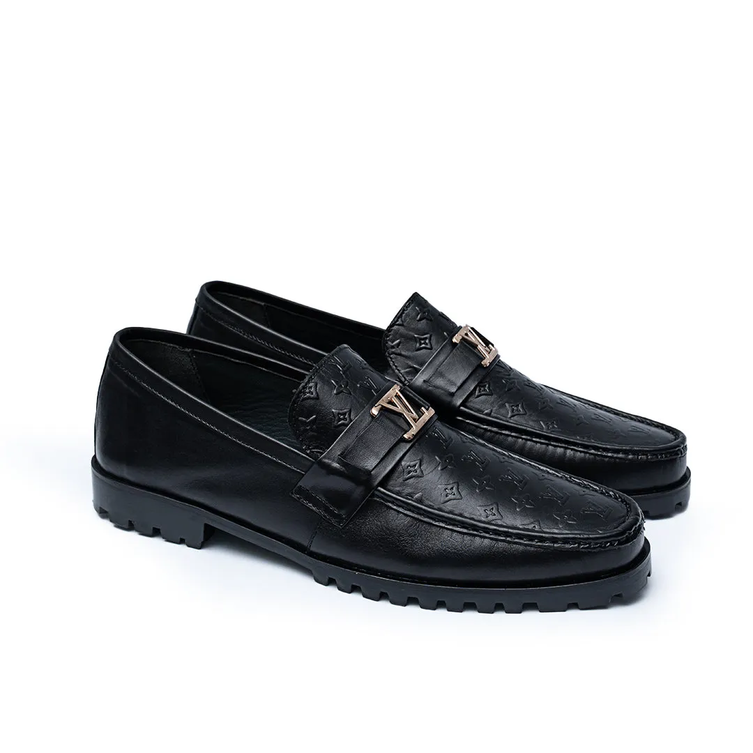 LS Pure Leather Handmade Textured Chunky Loafers LS-860 Extra Wide Loafers