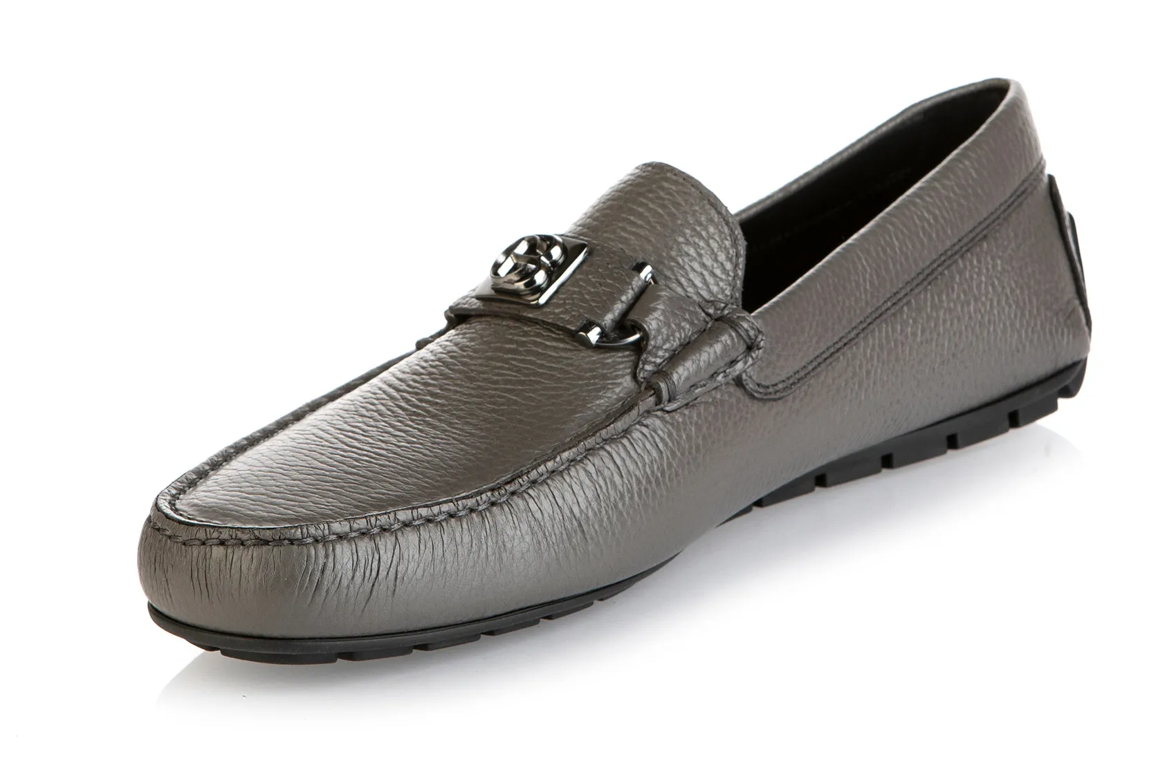 8502 Baldinini Shoes / Gray Venetian Loafers Tuxedo